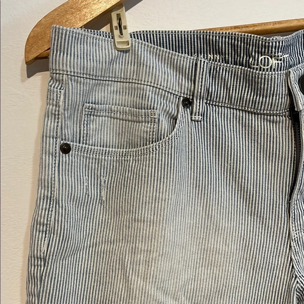 LOFT Women's Striped Denim Jean Shorts